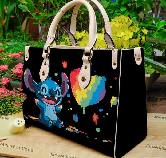Stitch Disney Leather Bag, Stitch Lover Handbag