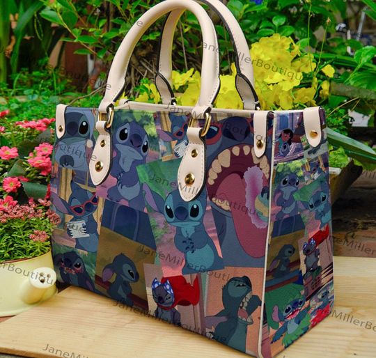 Stitch Disney Leather Bag, Stitch Lover Handbag