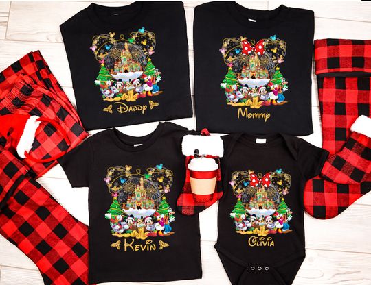 Personalized Disney Family Christmas Shirt, Christmas Disney Shirt