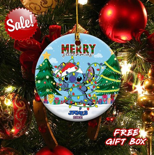 Custom Stitch Ornament, Stitch Christmas Ornament, Lilo Stitch Ornament, Disney Stitch
