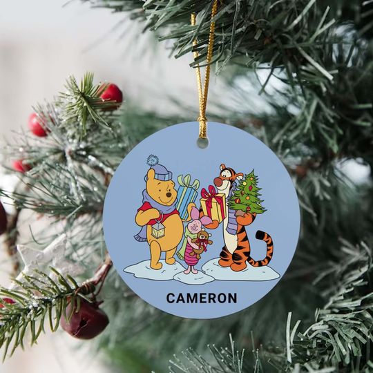 Disney Winnie The Pooh Personalized Ceramic Ornament, Pooh First Baby Christmas