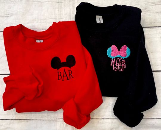 Disney Minnie Mouse Monogram Girls Sweatshirt, Youth Disney Sweatshirt