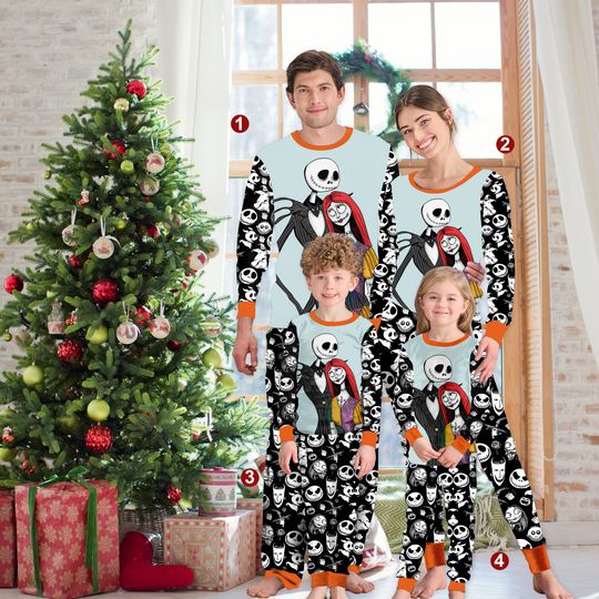 Disney Halloween Matching Family Pajamas Set, Nightmare Before Xmas
