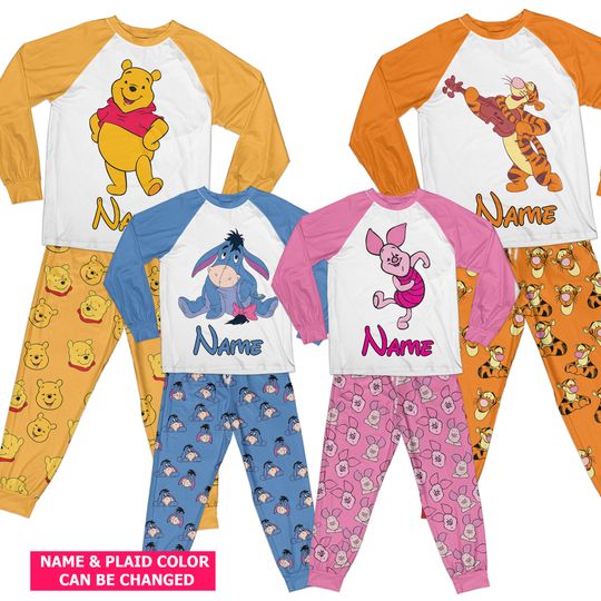 Custom Disney Pajama, Pooh Bear Piglet Tigger Eeyore Pajamas
