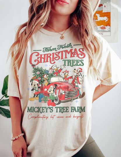 Vintage Disney Farm Fresh  Shirt, Mickey's Tree Farm, Mickey And Friends Christmas