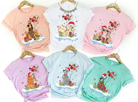 Vintage Disney Dog Character Christmas Lights Shirt, Lady and the Tramp