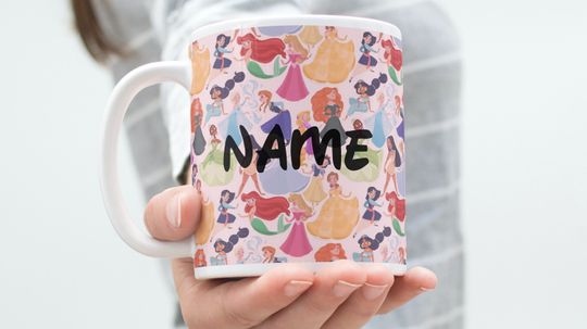 Disney Personalized Mug, Mug First Name and Nickname Personalized Gift, Princess