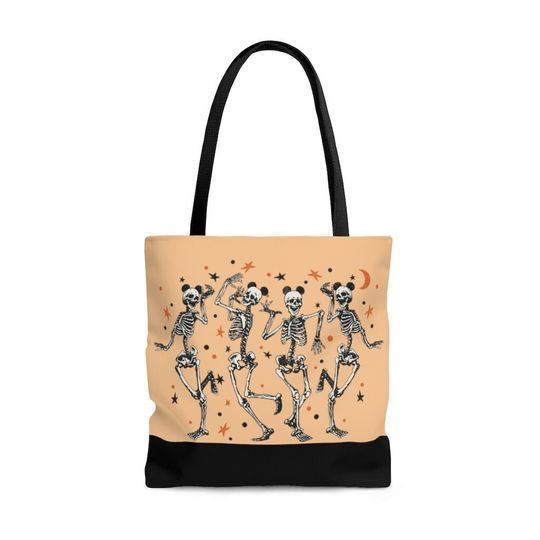 Mouse Ears Dancing Skeletons Halloween Disney Tote Bag (AOP)