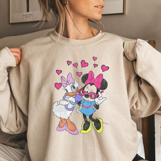 Minnie and Daisy Sweatshirt,  Disney Family Sweatshirt, Miss Mouse and Duck, Disney Gift Sweatshirt
