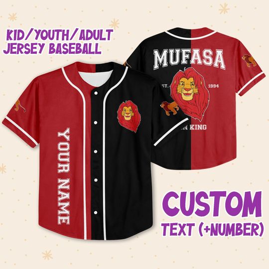 Discover Personalized Disney The Lion King Vintage Mufasa Baseball Jersey