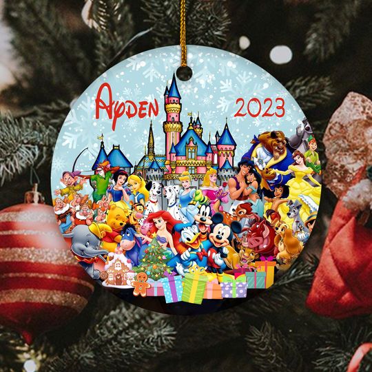Personalized Disney Christmas Ornament, Magic Kingdom Ornament, Disneyworld Ornament
