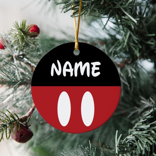 Personalized Mickey Mouse Name Ornaments Custom Christmas Tree Ornament Disney Mickey