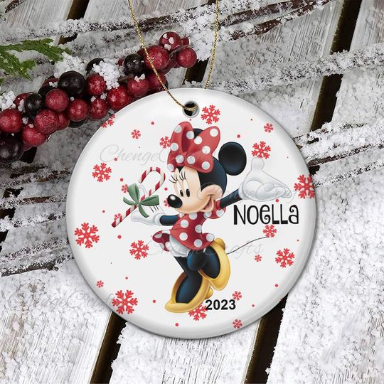 Personalized Minnie Mouse Ornament, Kids Disney Ornament, Disney Ornament