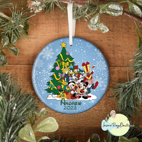 Personalized Disney Christmas Ornament, Mickey n Friends Christmas