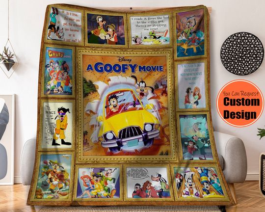 A Goofy Movie Fleece Blanket, Goofy Max And Roxanne Disney Home Decor,  Cute Disney Christmas Gift