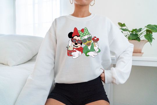 Christmas Minnie Mouse And Daisy Duck Sweatshirt, Disney Christmas Sweatshirt, Disneyland Sweatshirt