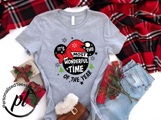 Most Wonderful Time of the Year, Christmas Shirt, Minnie Mouse T-Shirt, Christmas Disney Christmas Shirt,Disney Gift