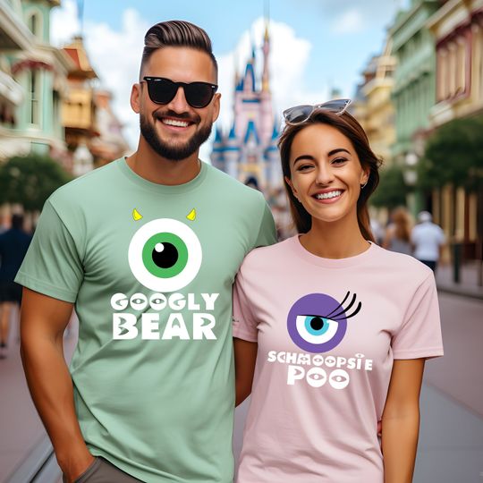 Googly Bear and Schmoopsie Poo Couple Shirts, Monsters  Matching T-shirts