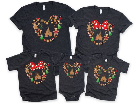 Disney Minnie Mouse Ginger Bread Shirt, Disney Christmas, Family Vacation, Family Trip Shirt, Disney Castle, Christmas Party