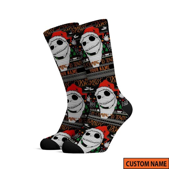 Disney Christmas Jack Skellington Sock, Nightmare Before Christmas Sally Oogie Boogie