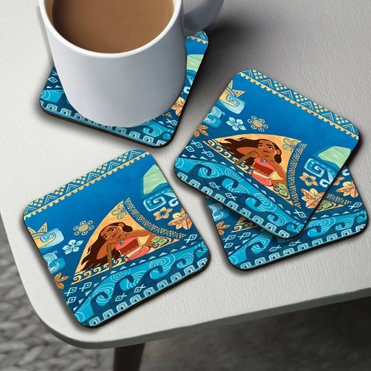 Square Drink Coaster, Round Coffee Coaster, Disney Moana