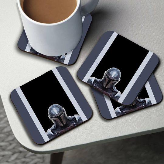 Square Drink Coaster, Round Coffee Coaster, Disney The Mandalorian