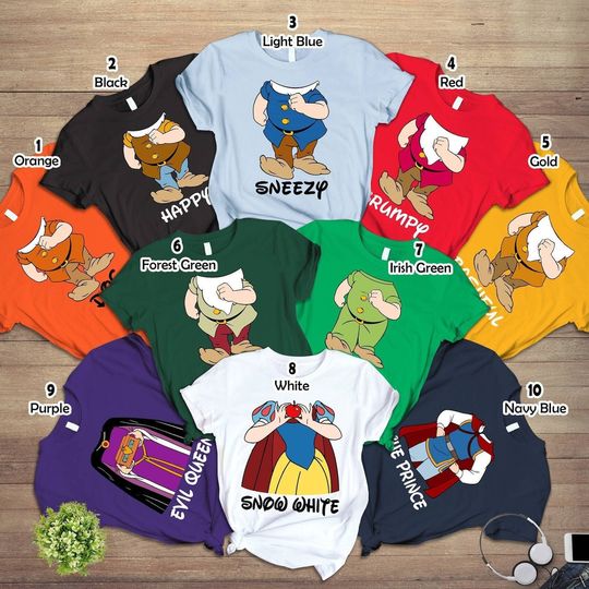 Disney Seven Dwarfs Costume Shirt, Snow White Shirt, Disney Group Shirt
