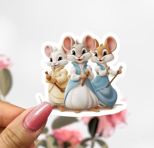 Cinderellas Three Little Mice Sticker, Disney Mice Sticker, Cinde Sticker