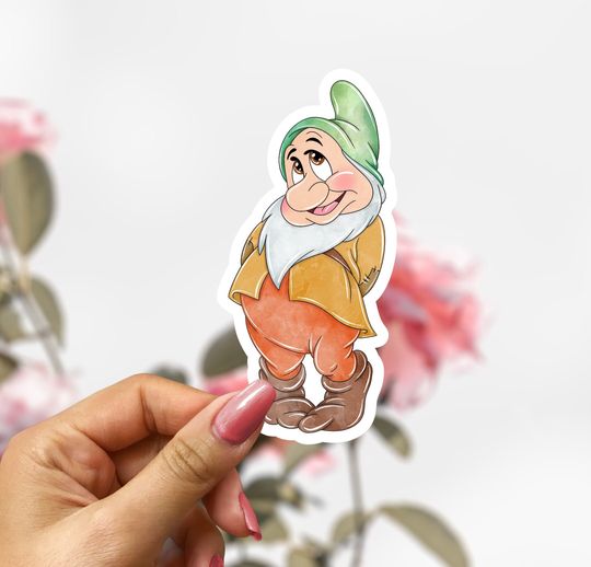 Seven Dwarfs Bashful Sticker,  Disney Sticker Decal, Snow White Bashful Sticker