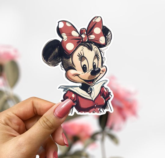 Cute Minnie Mouse Sticker, Disney Sticker Decal
