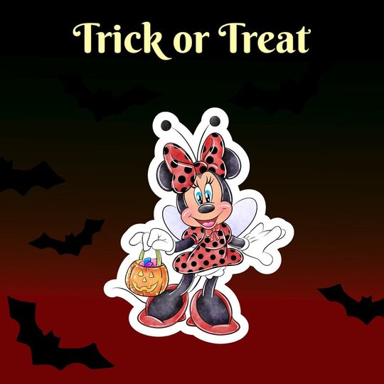 Cute Halloween Minnie Mouse Sticker, Minnie Disney Decal