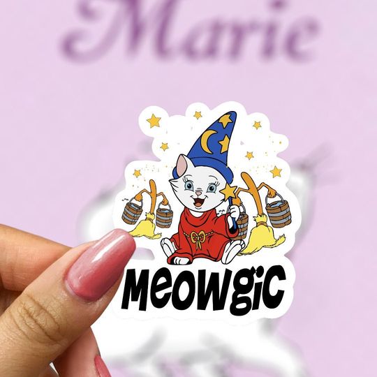 Discover Aristocats Halloween Sticker, Too Cute Cat Sticker, Disney Marie Cat Sticker Decal,
