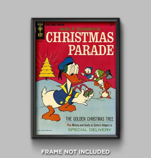 Disney Donald Duck Christmas Parade Comic Book Cover Poster