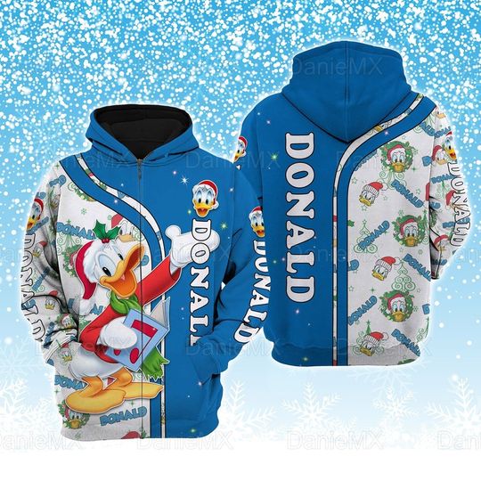 Discover Disney Donald Santa Clause Hoodie, Donald 3D Hoodie