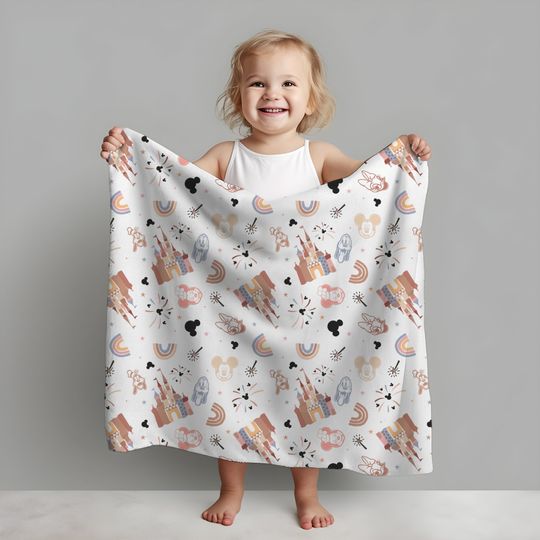 Customizable Disney Castle Blanket, Mickey Mouse Blanket