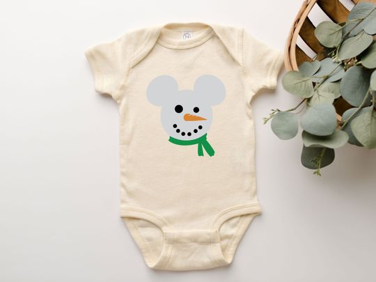 Mickey Mouse Onesie Disney Christmas Snowman Shirt