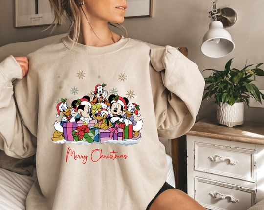 Christmas Mickey and Friends Sweatshirt, Disneyland Christmas Sweatshirt, Christmas Family Shirt