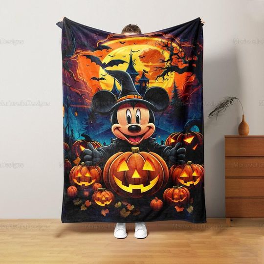 Mickey Fleece Blanket, Disney Mickey Halloween Blanket, Mickey Mouse Blankets, Mickey Mouse Blanket