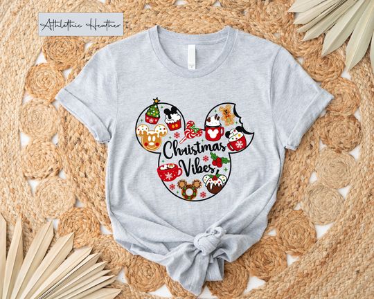 Discover Mickey and Minnie Christmas Vibes, Disney Christmas Vibes T-shirt