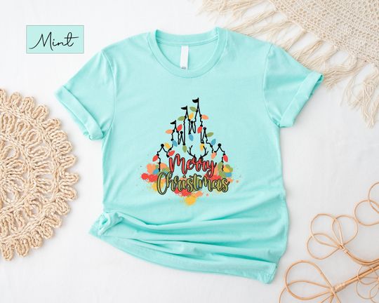 Discover Disney Castle Christmas Light Shirt, Magic Kingdom Christmas Shirt, Disney Shirt