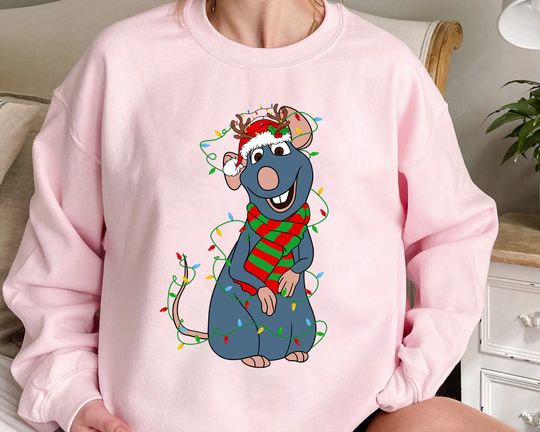 Discover Disney Ratatouille Remy Santa Costume Christmas Lights Sweatshirt