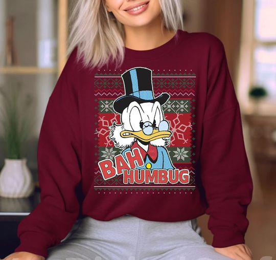 Disney Scrooge McDuck Bah Humbug Christmas Sweatshirt