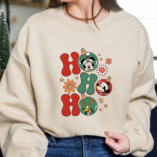 Disney Ho Ho Christmas Sweatshirt, Mickey And Friends Christmas, Christmas Disney Family Gift
