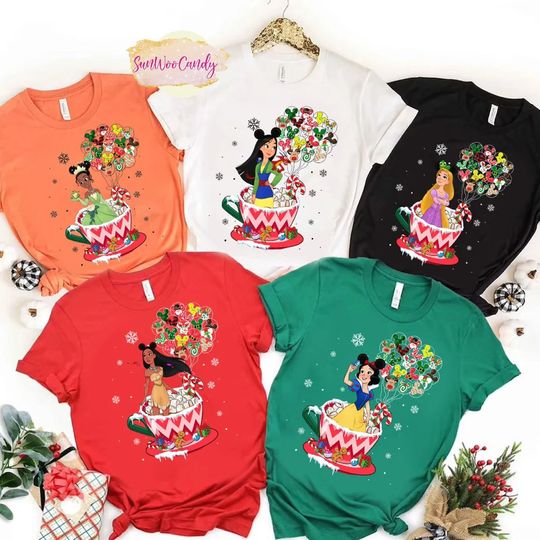 Disney Princess Shirt, Princess Christmas Shirt, Disney Teacup Shirt, Princess Squad