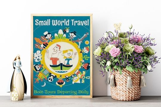 Its A Small World Poster, Boat Tour Poster, Vintage Disney Poster
