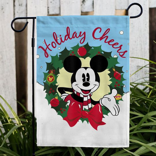 Holidays Cheers Disney Christmas Flag, Mickey Holidays Flag, Celebrate The Season