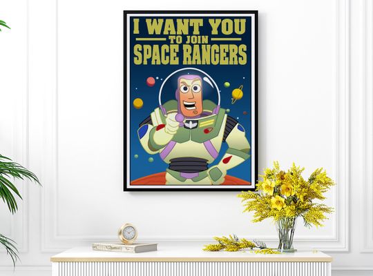 Toy Story Buzz Lightyear Poster, Disney Movie Poster