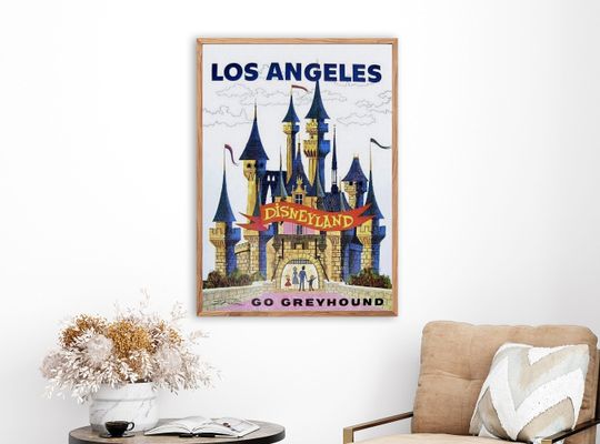 Disney Cinde's Castle Poster, Disney Cinde Greyhound Poster, Vintage Magic Kingdom Poster