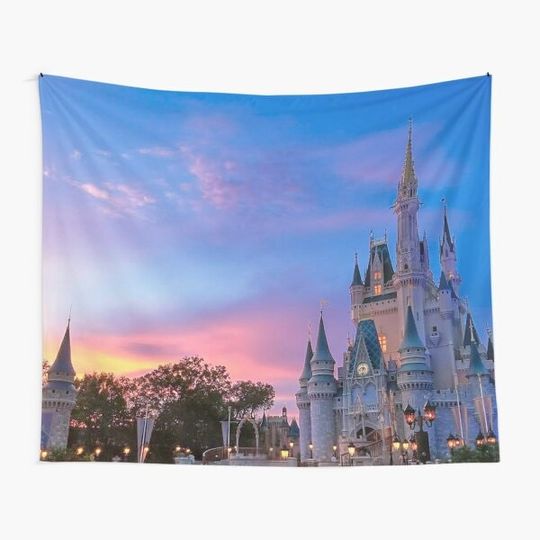 Castle Sunset Tapestry, Disney Tapestry, Disneyland Tapestry