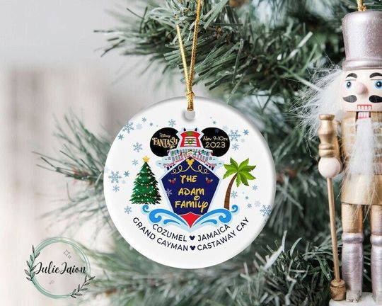 Personalized Disney Cruise Ornament, Cruise Ornament, Family Cruise Trip 2023, Ceramic